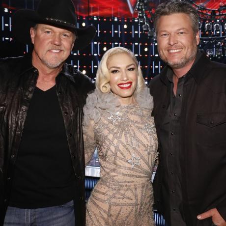 the voice live poolfinaaltulemuste episood 1719b pildil l r trace adkins, gwen stefani, blake shelton, foto autor trae pattonnbcnbcu fotopank Getty Images kaudu