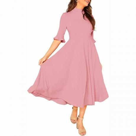 Elegantne Bell Sleeve Midi kleit