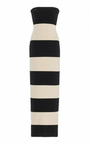 Eksklusiivne Theo Striped Jersey Olkaimeta Maxi kleit