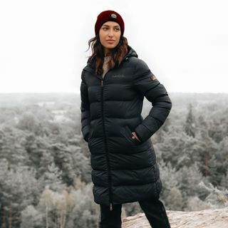 Must naiste Frost Longline Puffer jope