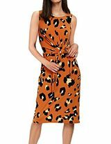 Varrukateta Leopard Print Midi kleit