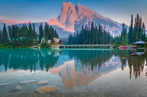 Sunset @ Mount Burgess ja Emerald Lake, Yoho rahvuspark, Briti Columbia, Kanada