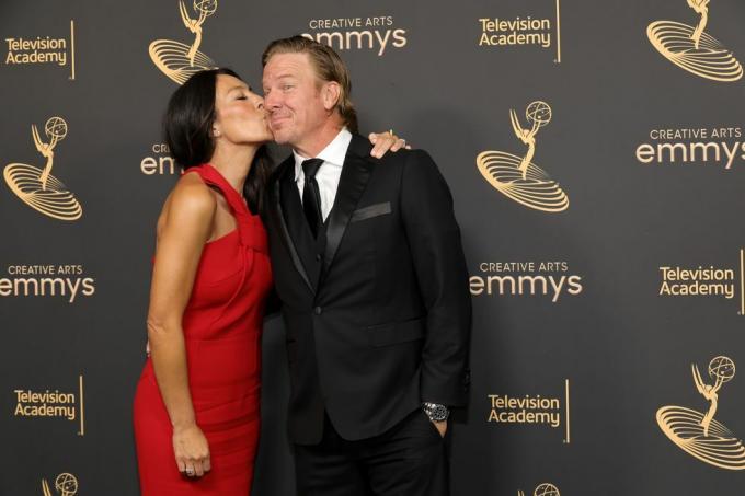 joanna gaines ja chip gaines osalevad 3. septembril 2022 los angelesis, Californias toimuval microsofti teatris 2022. aasta loominguliste kunstide emmys. Foto autor amy sussmangetty images