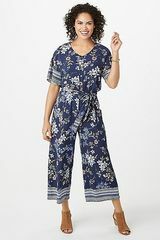 Lilledega ääristatud prinditud jumpsuit