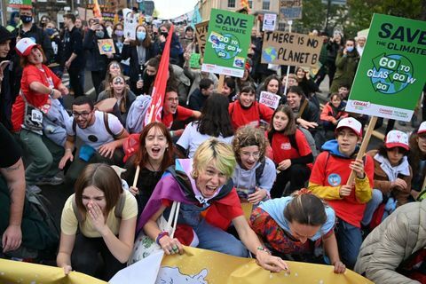 greta thunberg protestib Glasgow's kliimamuutuste vastu