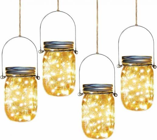 Solar LED Mason Jar Lights, 4 pakk