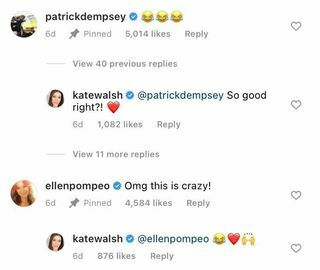 Grey anatoomia fännid on šokeeritud pärast Kate Walshi ja Patrick Dempsey instagrammivahetust