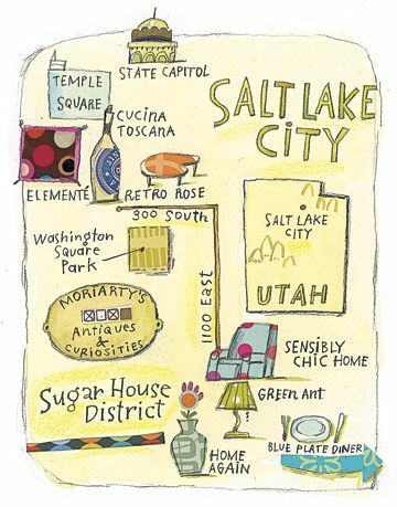 Salt Lake City illustreeritud kaart