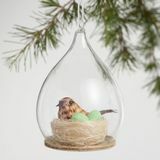 Lindude pesa klaasist Cloche ornament